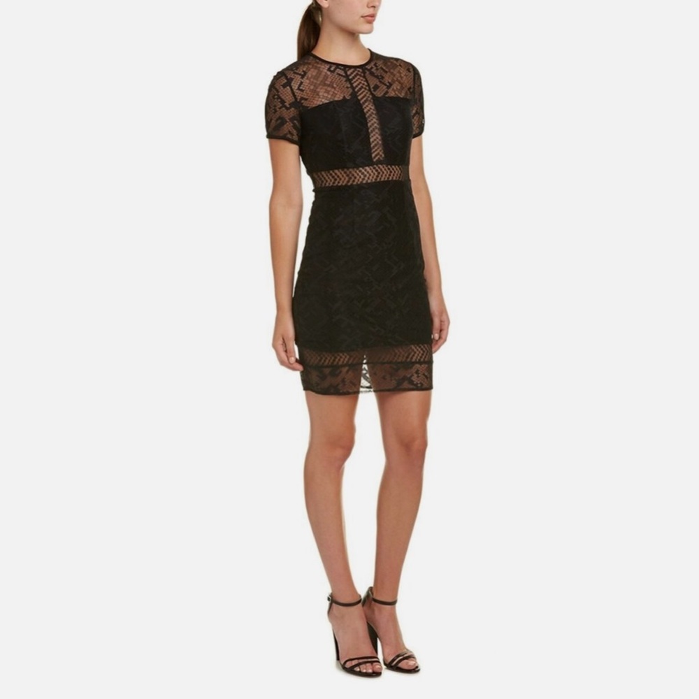 Bailey 44 Black Lace Sheer Illusion Mini Dress Size M